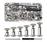 Tornillos Chicago, remaches de tornillo, varios remaches de tornillo, kit de botones a presión surtidos para prendas de cuero hechas a mano, chaquetas, cinturones, bolsos, zapatos, monederos