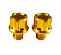 Tornillos ciegos de aleación de aluminio para espejo de motocicleta con precisión CNC y rosca izquierda derecha para protección de agujeros de espejo (dorado)