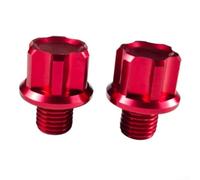 Tornillos ciegos de aleación de aluminio para espejo de motocicleta con precisión CNC y rosca izquierda derecha para protección de agujeros de espejo (rojo)