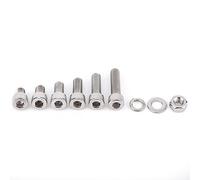 Tornillos con cabeza hexagonal de acero inoxidable 304 con arandelas de tuerca hexagonal, juego de sujetadores M5x150pcs para uso en construcción Industrial (M8 60 piezas)
