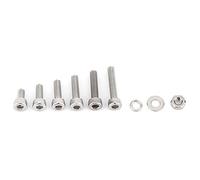 Tornillos con cabeza hexagonal de acero inoxidable 304 con arandelas de tuerca hexagonal, juego de sujetadores M5x150pcs para uso en construcción Industrial (M3 300 Uds.)