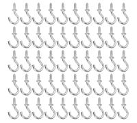 Tornillos con gancho de copa, Ganchos de Pared Metálicos Atornillables Multicolor 50/100 uds(Silver,100PCS)