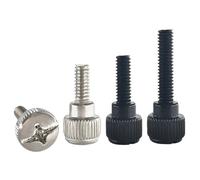 Tornillos de acero al carbono for carcasa de computadora M4, tornillo de mariposa de apriete manual(5Pcs,M4x10mm Black)