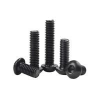 Tornillos de acero al carbono redondos de grado 10.9, color negro, cabeza hueca hexagonal, perno de TV, tornillo mecánico, M2, M2.5, M3, M4, M5, M6(M2.5 x 50Pieces,10mm)