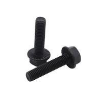 Tornillos de acero inoxidable 304, tornillos autorroscantes M5 M6 M8 M10 M12, tornillos de brida hexagonales, pernos de acero de grado 10.9 negro GB5789, tornillos de fijación.(M5 5pcs 45mm)