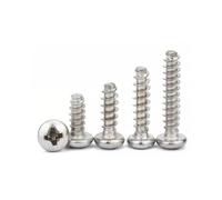 tornillos de acero inoxidable, Tornillo autorroscante de acero inoxidable 304, cabeza redonda Phillips, extremo plano, M1 a M5(18mm,M2.3-400pcs)