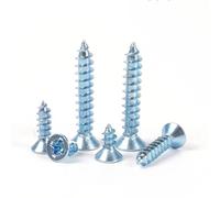 tornillos de acero inoxidable, Tornillos autorroscantes de acero al carbono con cabeza avellanada plana, paquete 100 unidades en varios tamaños(M4x16mm)