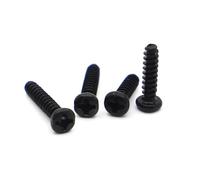 tornillos de acero inoxidable, Tornillos autorroscantes de acero negro, cabeza plana con ranura en cruz y cola horizontal M1.4-M4(10mm,M1.7 100pcs)