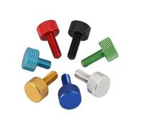 Tornillos de acero inoxidable, tornillos moleteados, 5-10 piezas/lote M3 M4 M5 M6*6/8/10/12/16/20 Tornillos moleteados de aluminio de colores for apretar a mano