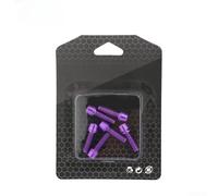 Tornillos de acero M5 x 18 mm con revestimiento de titanio para abrazadera de vástago de bicicleta y montaje en manillar en reparación y actualizaciones de bicicletas (tornillos morados)