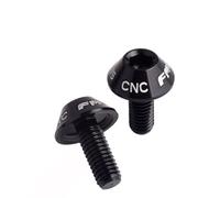 Tornillos de aleación de aluminio 7075 para jaula de botella, mecanizado de 5 x 12 mm, 2 unidades para ciclistas (negro)