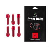Tornillos de aleación M5x18 6Pcs Tornillos de palanca de cambios de vástago de manillar Cierres de acero inoxidable con revestimiento PVD para rosca fuerte (rojo)
