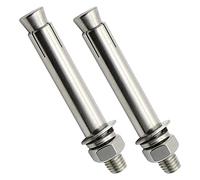 tornillos de anclaje, 2 piezas, tornillo de bricolaje, tuerca hexagonal externa acero inoxidable, manguito expansión, perno anclaje, alta resistencia(M12x200)