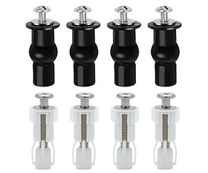 Tornillos de asiento de inodoro, 8 piezas universales para bisagras de asiento de inodoro, tornillos de tapa de fijación superior, tuercas de repuesto para inodoros, orificio ciego de inodoro