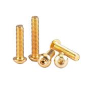 Tornillos de botón chapados en titanio, cabeza redonda, color dorado, M2, M2.5, M3, M4, M5, M6, ISO7380, longitud de 5-30 mm, 5-20 unidades(5pcs M6X20mm)