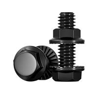 Tornillos de brida hexagonal exterior de grado 10.9 con dientes y tuercas, pernos antideslizantes de acero al carbono con juego(M14x100mm 1Set)