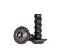 Tornillos de cabeza avellanada con brida negra, de grado 10,9, con arandela y cuello hexagonal interior, de 2 a 50 unidades, M2, M3, M4, M5, M6, M8 y M10.(M4X20 20pcs)