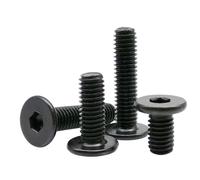 Tornillos de Cabeza Avellanada con Hexágono Interi M2 .5 M3 M4 M5 M6 M8 Perno de cabeza hexagonal acero inoxidable 304 negro Tornillo oblea plana delgada con zócalo(40mm,M8 100pcs)