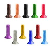 Tornillos de cabeza avellanada hexagonal de aleación de aluminio anodizado azul y rojo CSK, M3 M3*6/7/8/10/12/14/16/18 mm DIN7991(16mm,Silver)