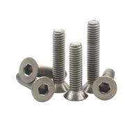 Tornillos de cabeza avellanada plana hexagonal de titanio puro, DIN7991 TA2, 2-10 unidades, M2, M2.5, M3, M4, M5, M6, M8, M10, L=3-50 mm(4mm,M3 (10pcs))