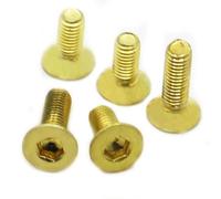 Tornillos de cabeza avellanada plana hexagonal M3 M4 M5 M6 M8 pernos Allen de latón 5 uds, 5 piezas, M6x25mm