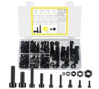 Tornillos de Cabeza Cilíndrica con Hexágono Interior, 150 pcs. Tornillos Hexagonales con Tuercas Hexagonales, Kit Surtido de Tornillos para Máquinas, Tornillo Métricos con Rosca - M4/M5/M6/M8/M10