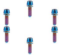 Tornillos de cabeza de botón Socket Cap. Bolts, 6 uds tornillos de titanio de tamaño M5 tornillos de cabeza cónica hexagonales Allen for bicicleta con arandela azul M5 * 20(Purplish Blue,M5*16)