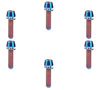 Tornillos de cabeza de botón Socket Cap. Bolts, 6 uds tornillos de titanio de tamaño M5 tornillos de cabeza cónica hexagonales Allen for bicicleta con arandela azul M5 * 20(Purplish Blue,M5*20)