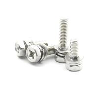 Tornillos de cabeza de botón Tornillos for madera de cabeza hexagonal Phillips de acero inoxidable M3-M8, pernos y arandelas, paquete de 10, varios tamaños(M5x8mm)