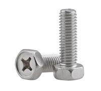 Tornillos de cabeza de botón Tornillos Phillips de cabeza hexagonal externa de acero inoxidable 304, M3-M8, varios tamaños, paquete de 5(M6x16mm)