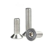 Tornillos de cabeza hexagonal avellanada, de acero inoxidable 304, grado 10.9, color negro, M2, M2.5, M3, M4, M5 y M6, 10-50 unidades(304 stainless steel,5mm,M3 50Pcs)