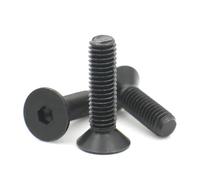Tornillos de cabeza hexagonal avellanada plana de acero inoxidable 304, M2, 0,5, M3, M4, M5, M6, M8, color negro, 10/30/40/50 unidades(30mm,M6 (10PCS))