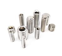 Tornillos de cabeza hexagonal con llave Allen Tornillo de fijación de punta plana hexagonal de acero inoxidable 304 M1.6-M16 2-50 mm DIN913(M4 10pcs,45mm)