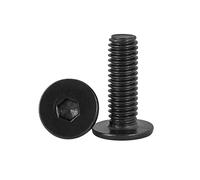 Tornillos de cabeza hexagonal con ranura Perno de tornillo de cabeza plana con casquillo hexagonal de acero inoxidable M2-M6, longitudes múltiples, paquete de 10/20/50(16mm,M4 (20pcs))