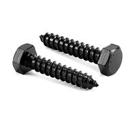 Tornillos de cabeza hexagonal de 1/4 x 1-1/2 pulgadas, 10 tornillos de acero inoxidable 304 18-8, rosca parcial, tornillos de cabeza hexagonal para madera de óxido negro por SG TZH