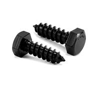 Tornillos de cabeza hexagonal de 1/4 x 1 pulgada, 10 tornillos de acero inoxidable 304 18-8, rosca parcial, tornillos de cabeza hexagonal para madera de óxido negro por SG TZH