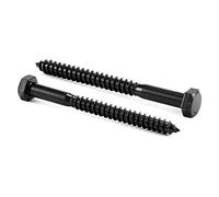 Tornillos de cabeza hexagonal de 5/16 x 3-1/2 pulgadas, 20 tornillos de acero inoxidable 304 18-8, rosca parcial, tornillos de cabeza hexagonal para madera por Black Oxide por SG TZH