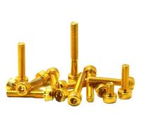 Tornillos de cabeza hexagonal de acero aleado grado 12.9 M2-M5 - Pernos Allen DIN912 chapados en titanio dorado de alta resistencia(10pcs,M4x22)