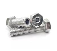 Tornillos de cabeza hexagonal de acero inoxidable 304, roscas internas y externas, adaptables, de 1 a 5 piezas, M4 a M20, tamaño de tuerca helicoidal hueca, tornillos huecos.(2Pcs M12x40x6.2)