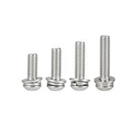 Tornillos de cabeza hexagonal de acero inoxidable M2.5 M3 M4 M5 M6 M8, tornillos de cabeza redonda con botón, perno Allen, arandela plana, juego de juntas de resorte(8mm,M4-10pcs)