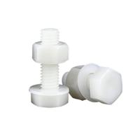tornillos de cabeza hexagonal, Juego métrico de arandela tuerca tornillo Hexagonal nailon blanco, paquete 5-100 juegos M3 a M8(50 set,M3x25)