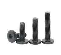 Tornillos de cabeza hexagonal plana grande de acero al carbono negro, M4, M5, M6, M8, 10/5/2 unidades, conector for muebles(16mm,M6 (5pcs))