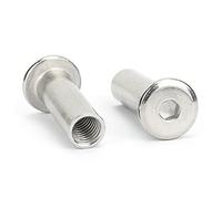 Tornillos de cabeza hexagonal Tuerca de remache de acero inoxidable 304, conector hexagonal for muebles, tuercas ciegas, barril(M3 x 60mm 5pcs)