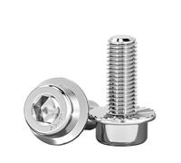 Tornillos de cabeza hueca hexagonal con brida de acero inoxidable 304 M3 M4 M5 M6 M8 M10 con almohadilla dentada(M4x8mm 20pcs)