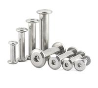 Tornillos de cabeza hueca hexagonal de acero inoxidable 304 M3-M10 | Tuerca de seguridad y remache for álbumes y libros de contabilidad(M6x10x8x5Set)