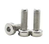 Tornillos de cabeza hueca hexagonal, delgados, cortos y de cabeza baja, de acero inoxidable 304, M2, M2.5, M3, M4, M5, M6, M8, M10, M12, 2-55 unidades(50mm,M6X10PCS)