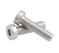 Tornillos de cabeza hueca hexagonal, delgados, cortos y de cabeza baja, de acero inoxidable DIN7984, M3, M4, M5, M6, M8, M10, color negro, 3 a 50 unidades(Stainless steel,12mm,M8 5pcs)