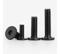 Tornillos de cabeza hueca, M3 M4 M5 M6 M8, acero al carbono negro, tornillo hexagonal plano grande, perno de unión for conector de muebles, 10 piezas(M3 x 10mm)