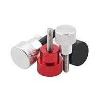 Tornillos de cabeza moleteada, 5 uds M3 M4 cabeza moleteada de aluminio tornillo de pulgar de acero inoxidable anodizado Multicolor 6-30mm(Orange,6MM-M4 5PCS)