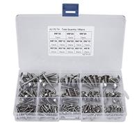 Tornillos de cabeza plana, 180 piezas M3 M4 M5 M6 Juego de surtido de tornillos autorroscantes de cabeza plana de acero inoxidable para múltiples propósitos